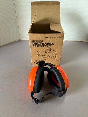 Deryep Dog Hearing Protector Adjustable Noise Reduction Headset 29dB NRR Orange